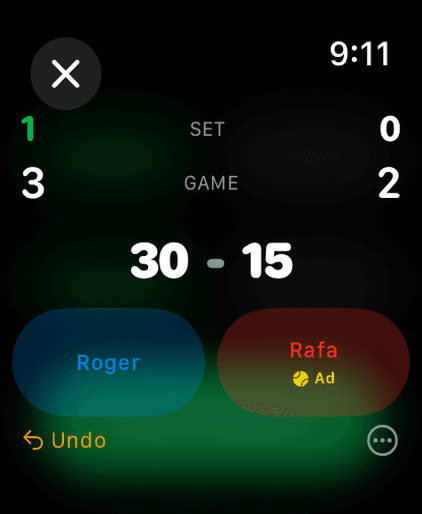 Deuce — Live scoring